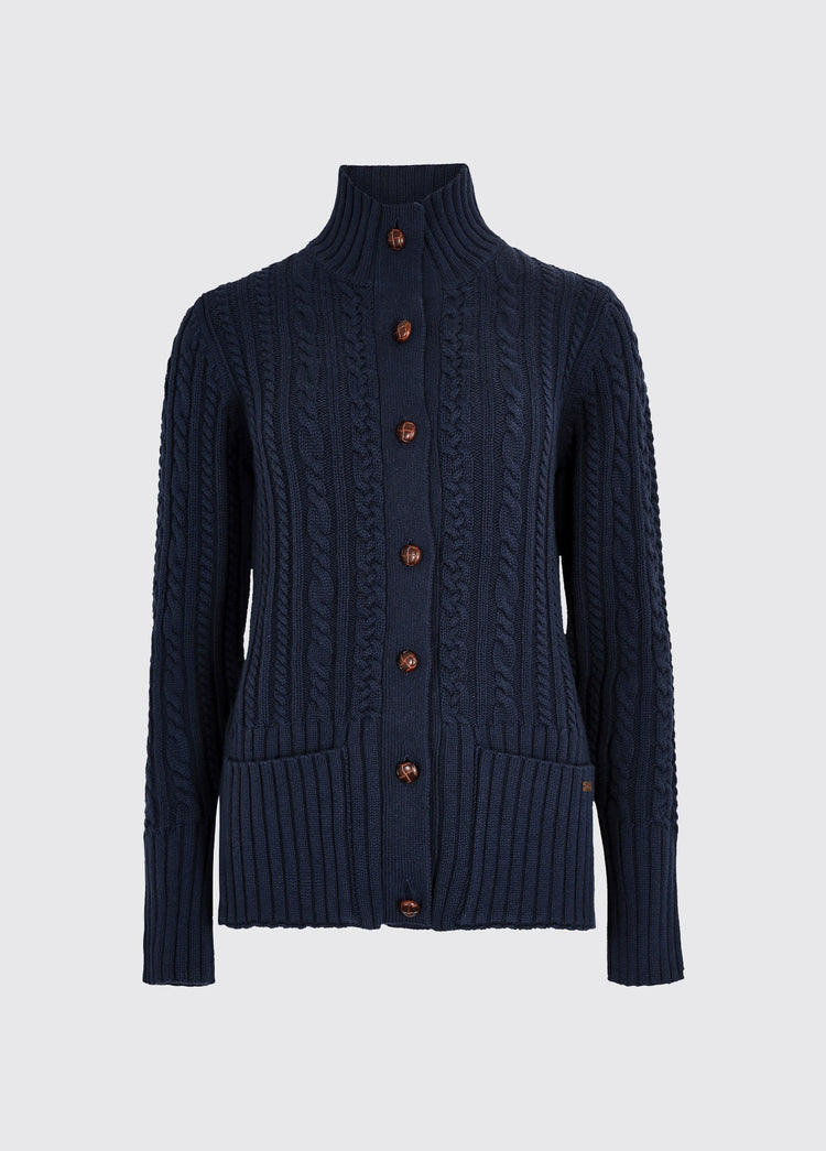 Ardrahan Dames Fisherman Cardigan - Navy