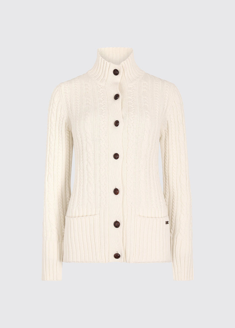 Ardrahan Dames Fisherman Cardigan - Oyster