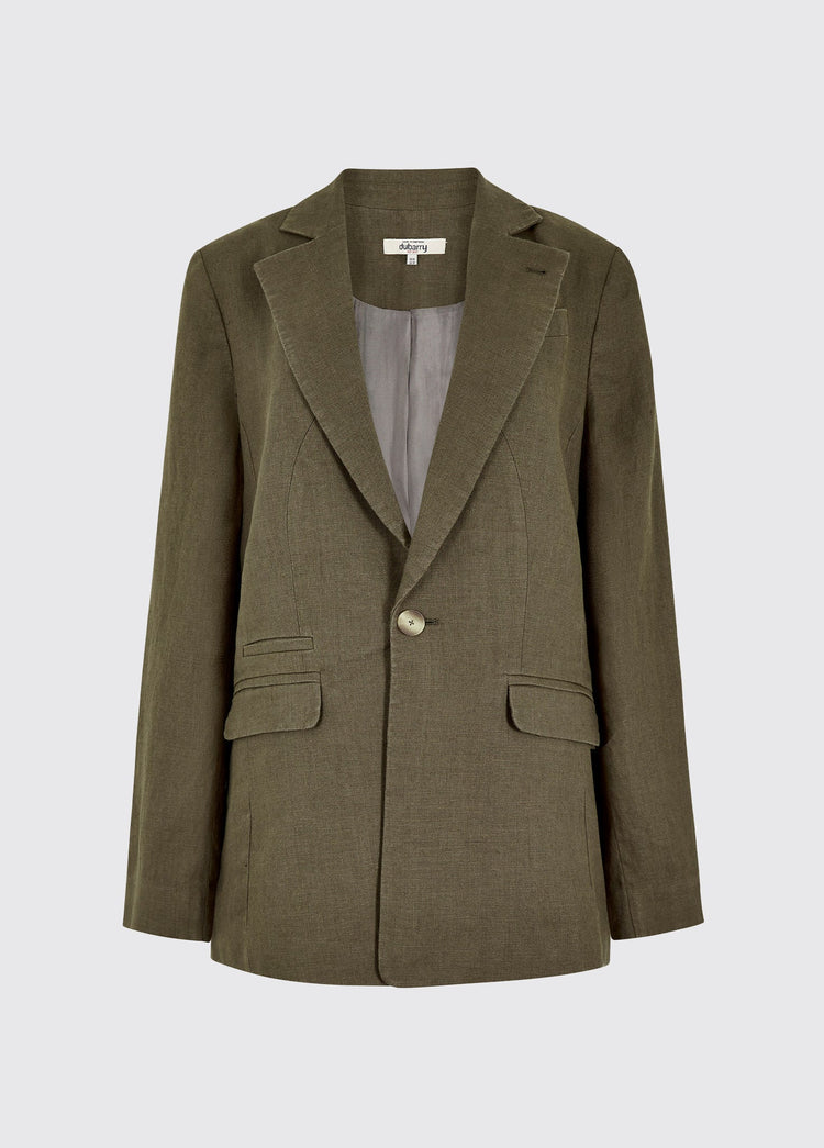 Avonlea Dames Linnen Jas - Khaki