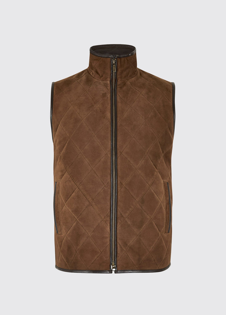 Bellamont Heren Suède Gilet - Walnut