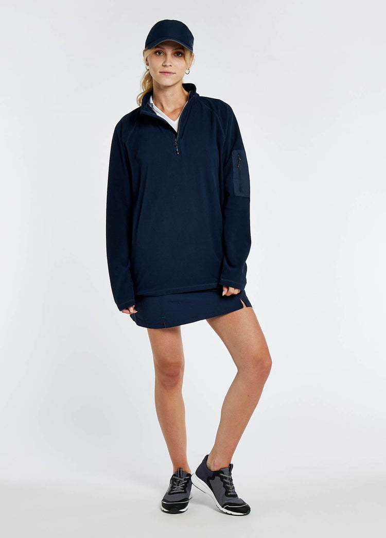 Valencia Fleece, Dames Halve Rits - Navy
