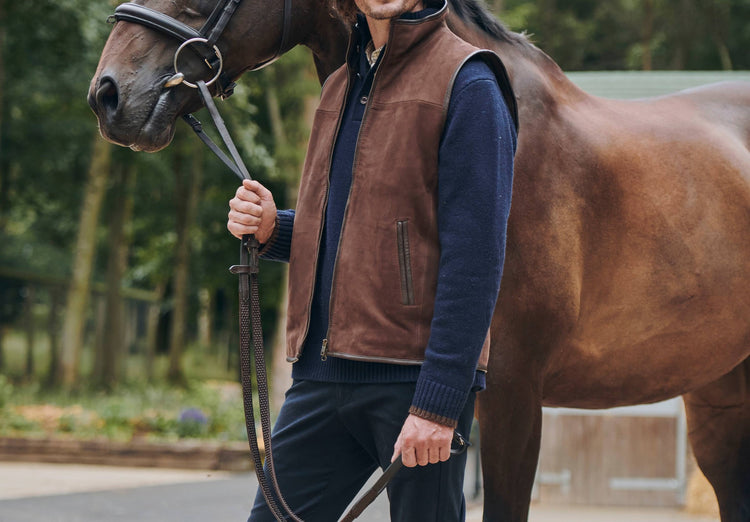 Dunhill Leren Bodywarmer - Walnut
