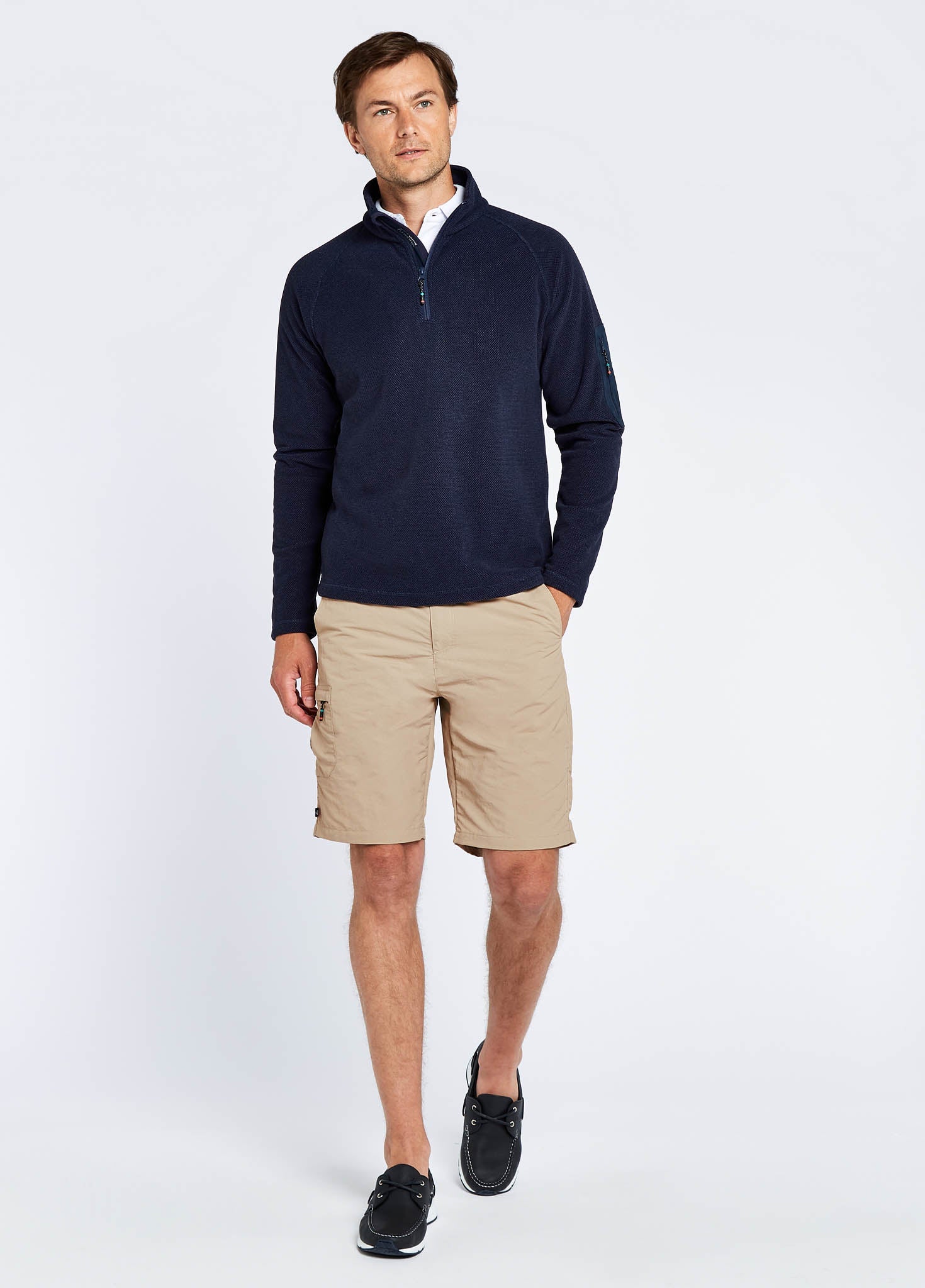Monaco Heren Kwartrits Fleece - Navy