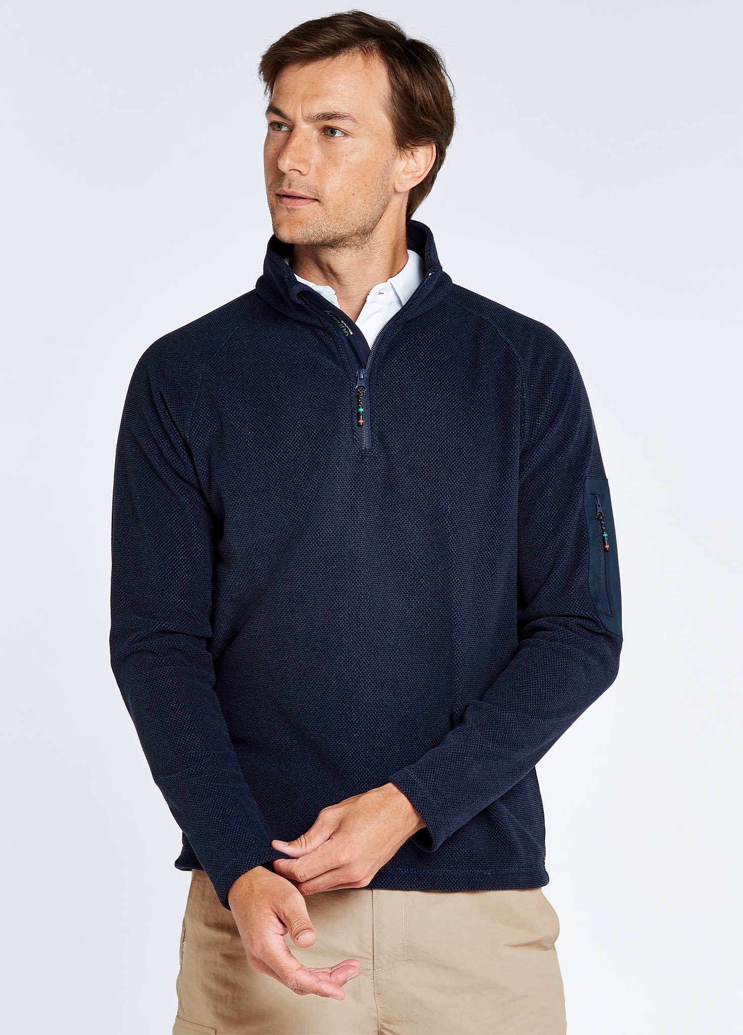 Monaco Heren Kwartrits Fleece - Navy