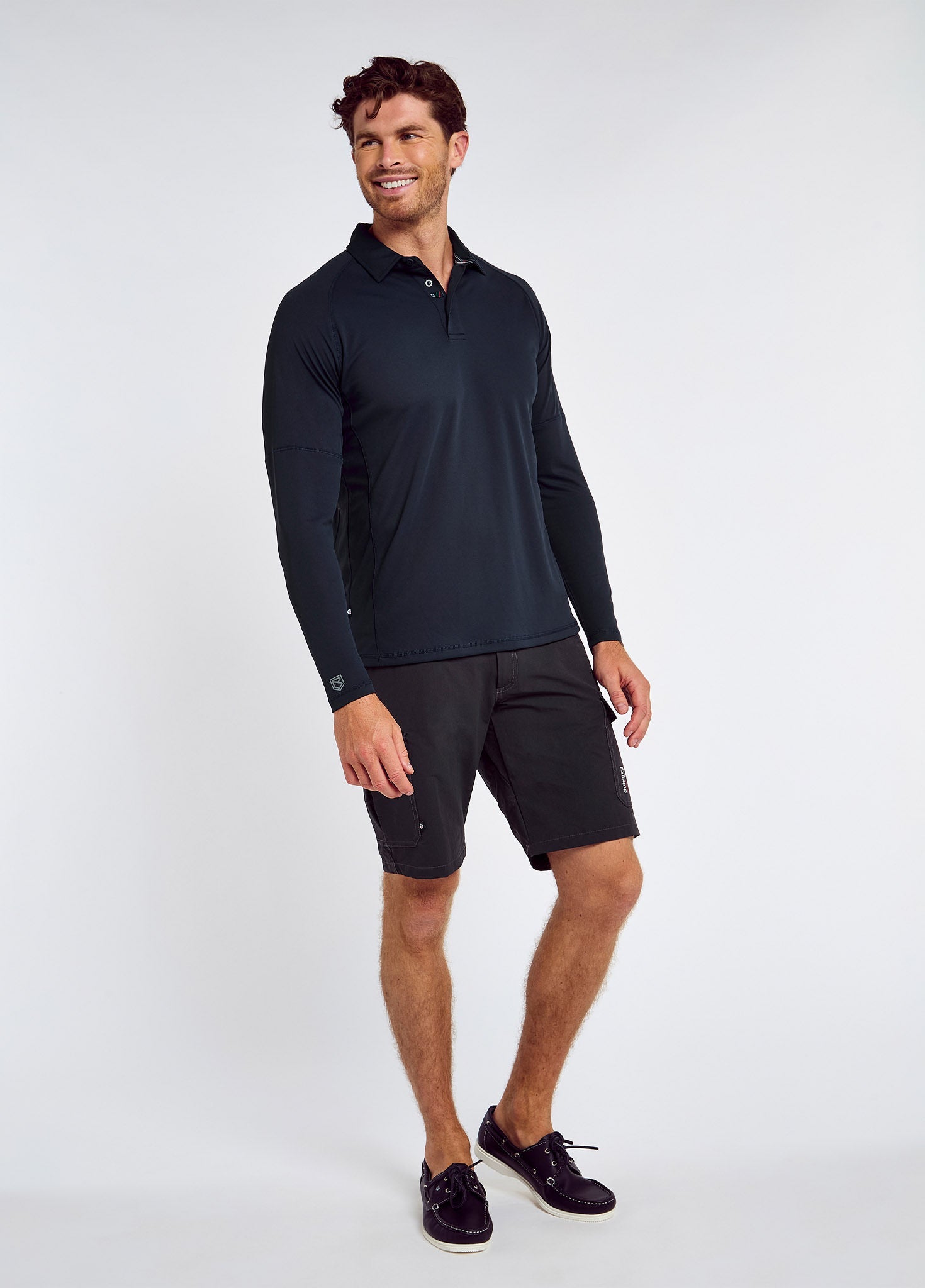 Pireaus Heren Lange Mouw Poloshirt - Navy
