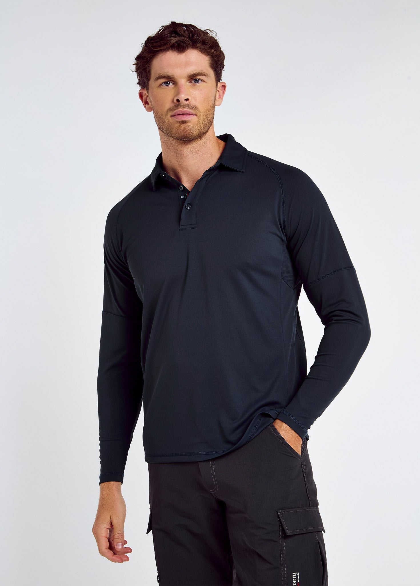 Pireaus Heren Lange Mouw Poloshirt - Navy