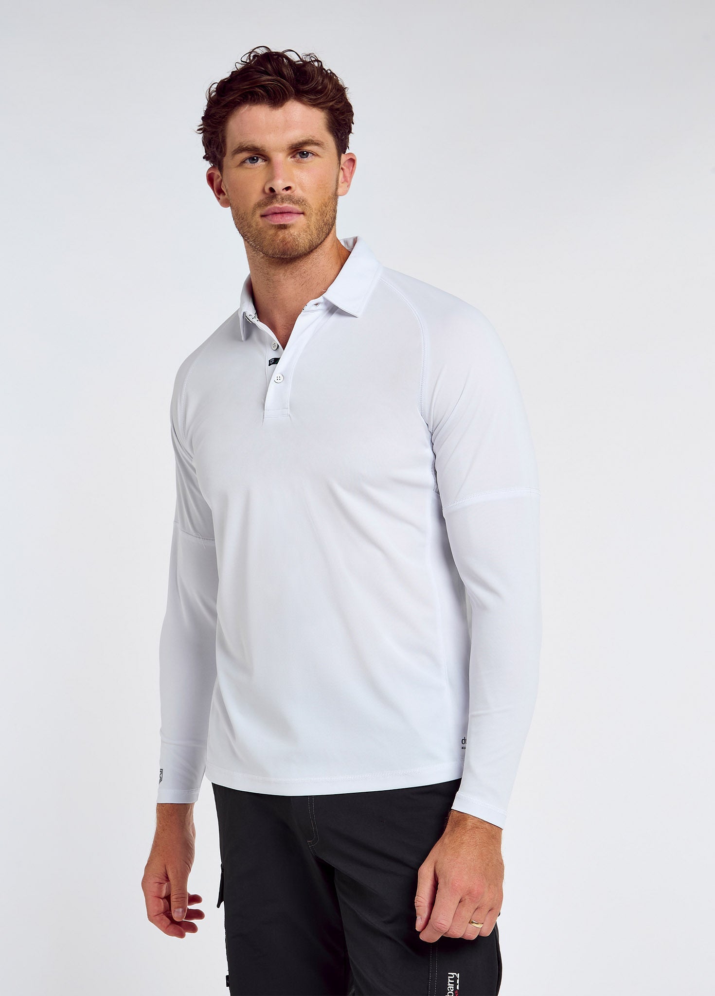 Pireaus Heren Lange Mouw Poloshirt - White