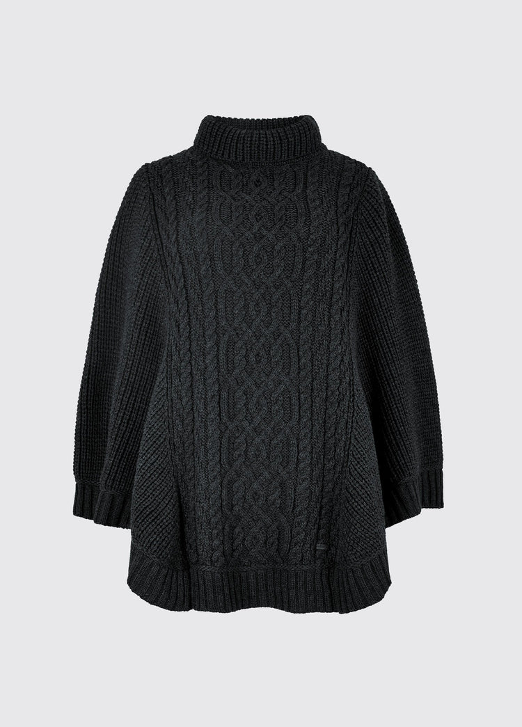 Kilronan Merino Poncho voor Dames - Charcoal