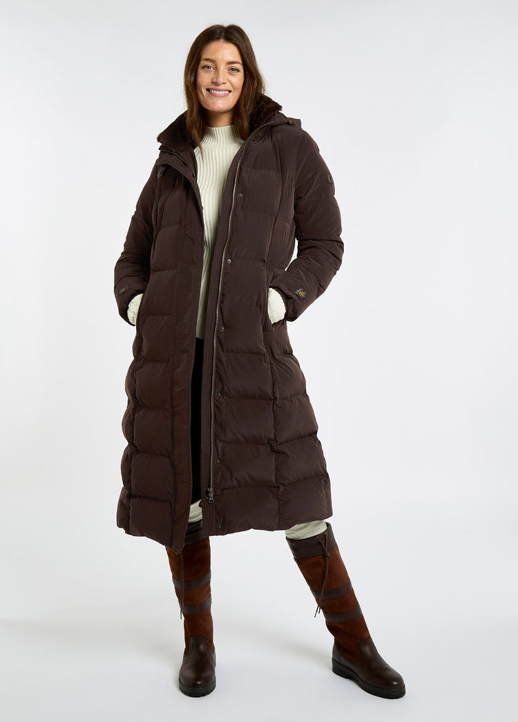 Aldborough Dames Lange Donsjas - Mahogany
