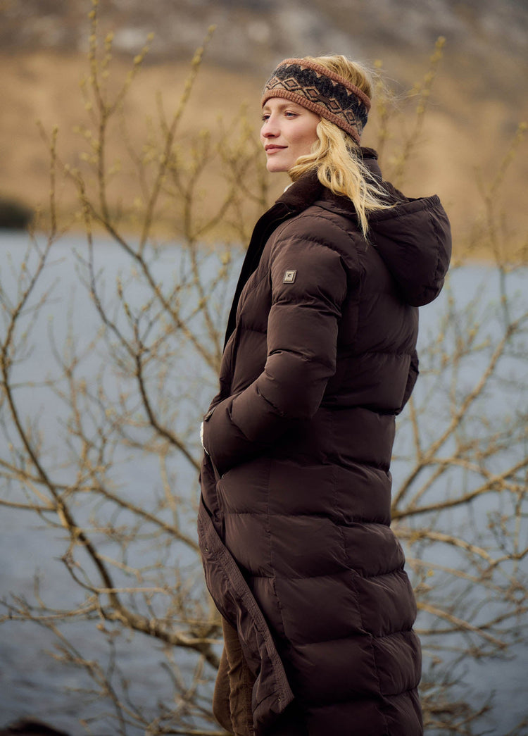 Aldborough Dames Lange Donsjas - Mahogany