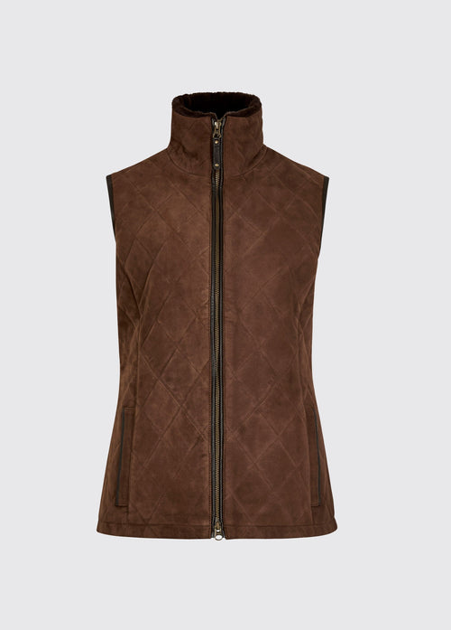 Ballyhale Dames Suede Gilet - Walnut