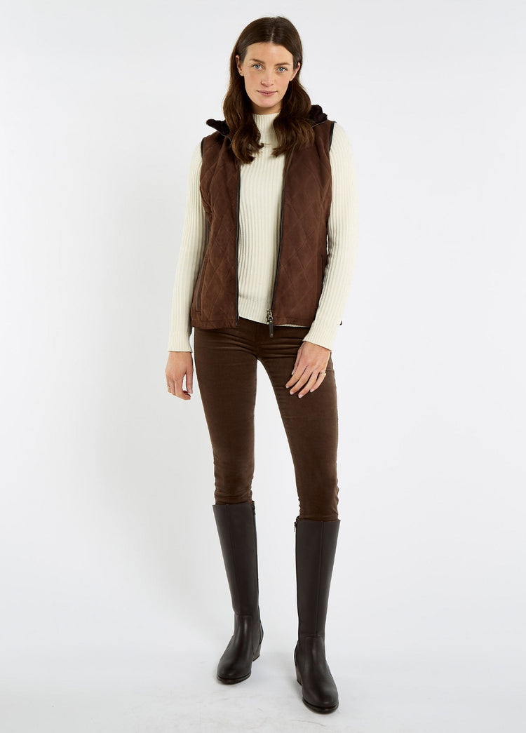 Ballyhale Dames Suede Gilet - Walnut