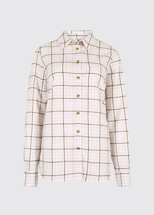 Brooklime Dames Geruite Blouse - Dusky Rose