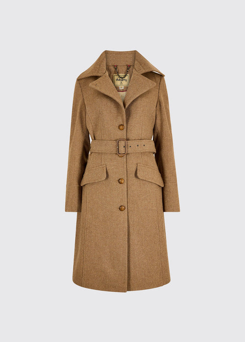 Brookvale Dames Lange Tweedjas - Camel Twill