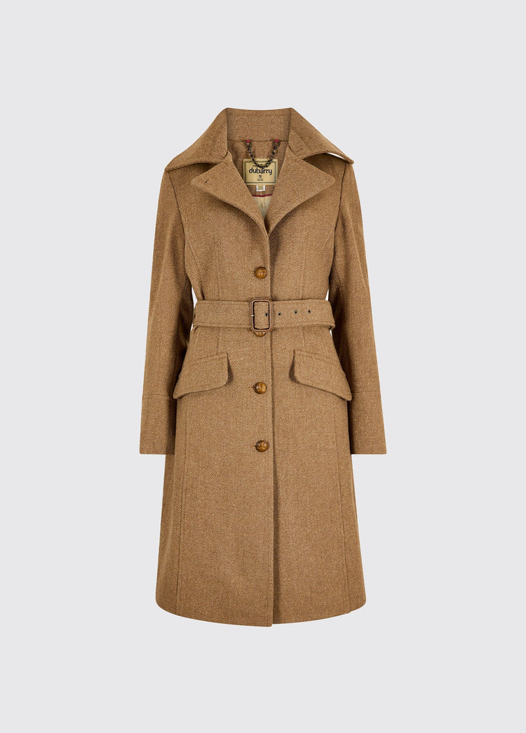 Brookvale Dames Lange Tweedjas - Camel Twill