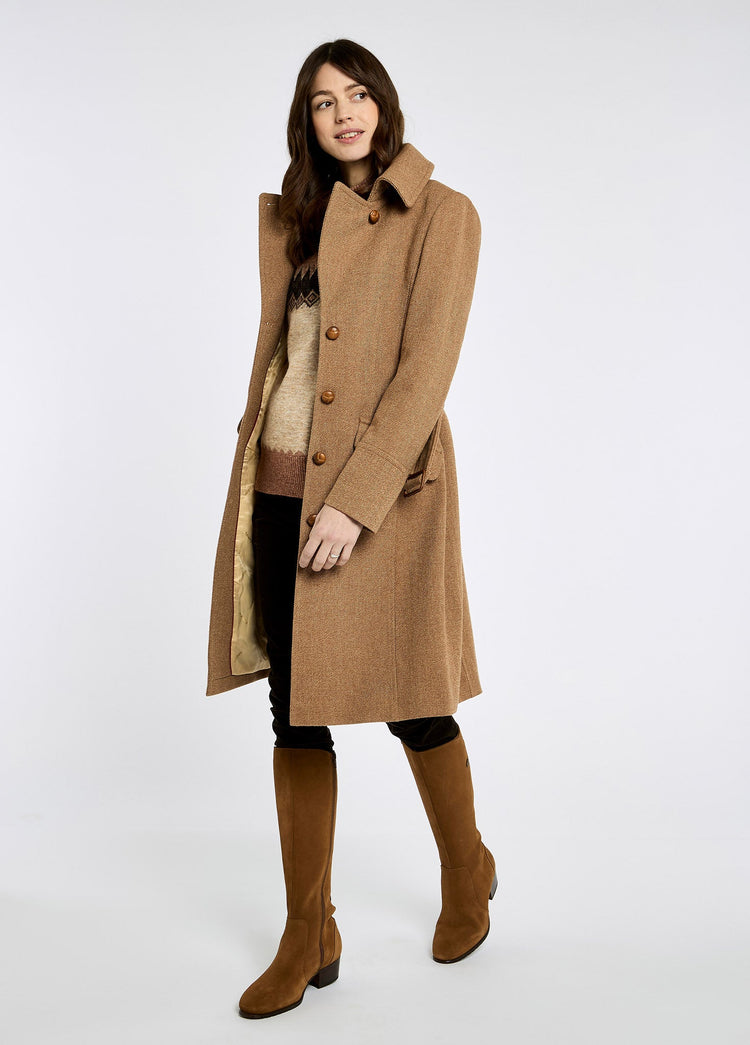 Brookvale Dames Lange Tweedjas - Camel Twill