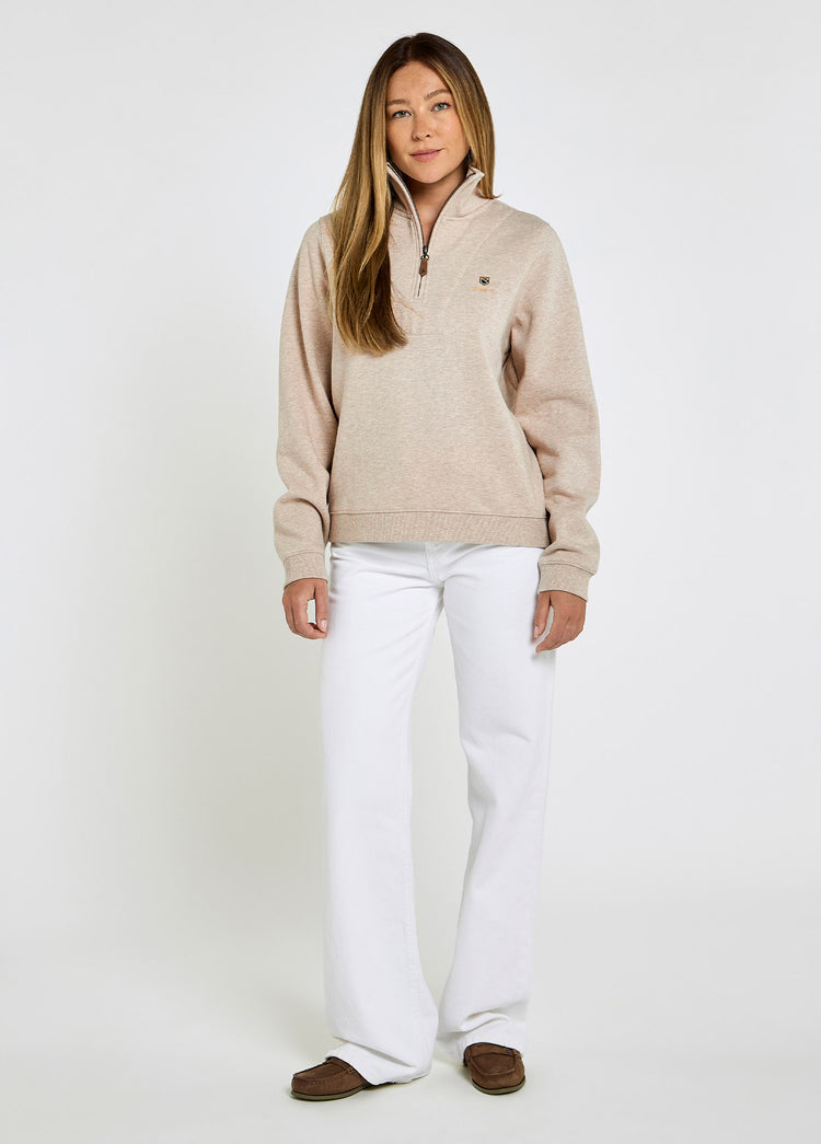 Castlemartyr Dames Halve Rits Sweatshirt - Bone