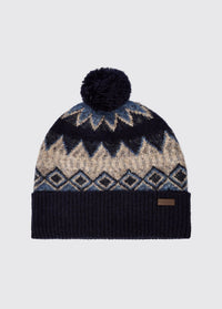 Coolroe Gebreide pompon Muts  - Navy Multi
