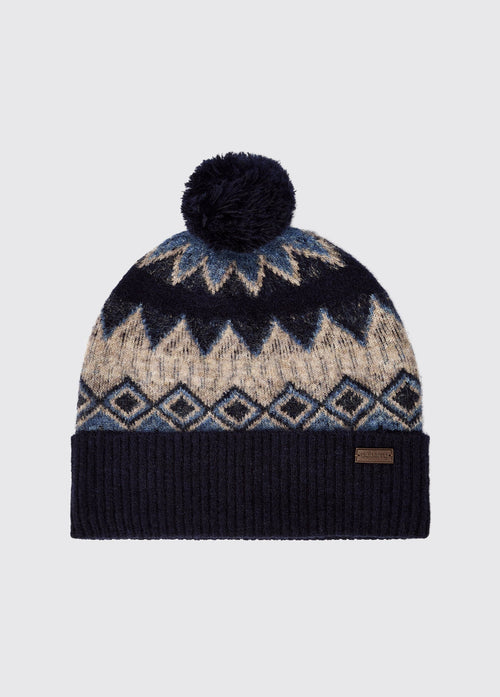 Coolroe Gebreide pompon Muts  - Navy Multi