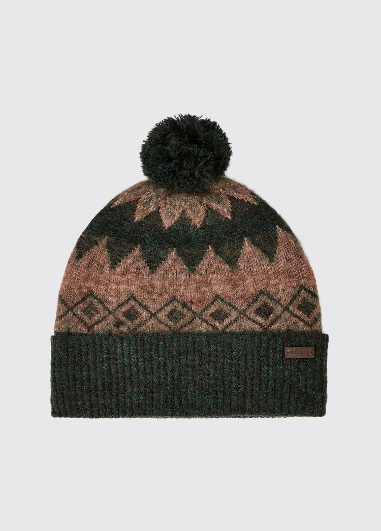 Coolroe Gebreide pompon Muts  - Olive Multi