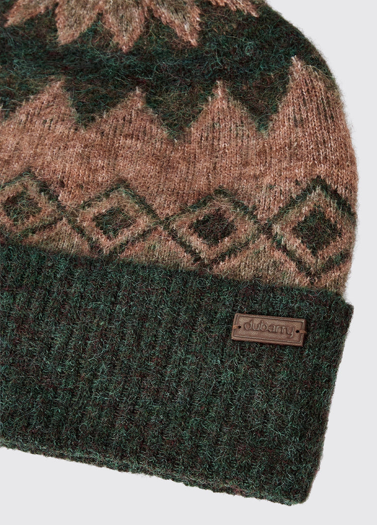 Coolroe Gebreide pompon Muts  - Olive Multi