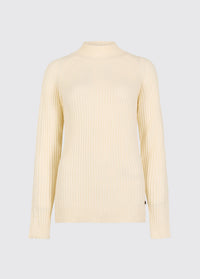 Corcoran Dames Ribgebreide Trui - Chalk