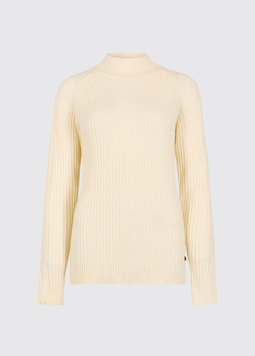 Corcoran Dames Ribgebreide Trui - Chalk