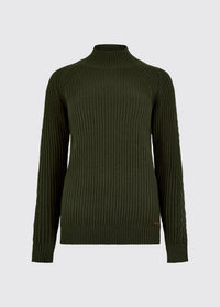 Corcoran Dames Ribgebreide Trui - Olive