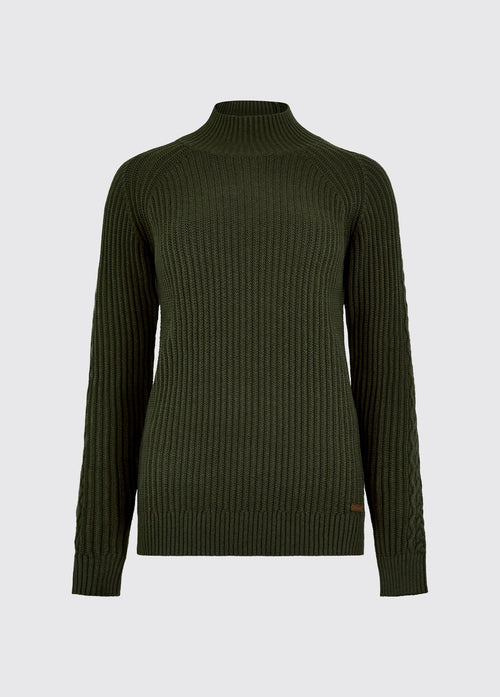 Corcoran Dames Ribgebreide Trui - Olive