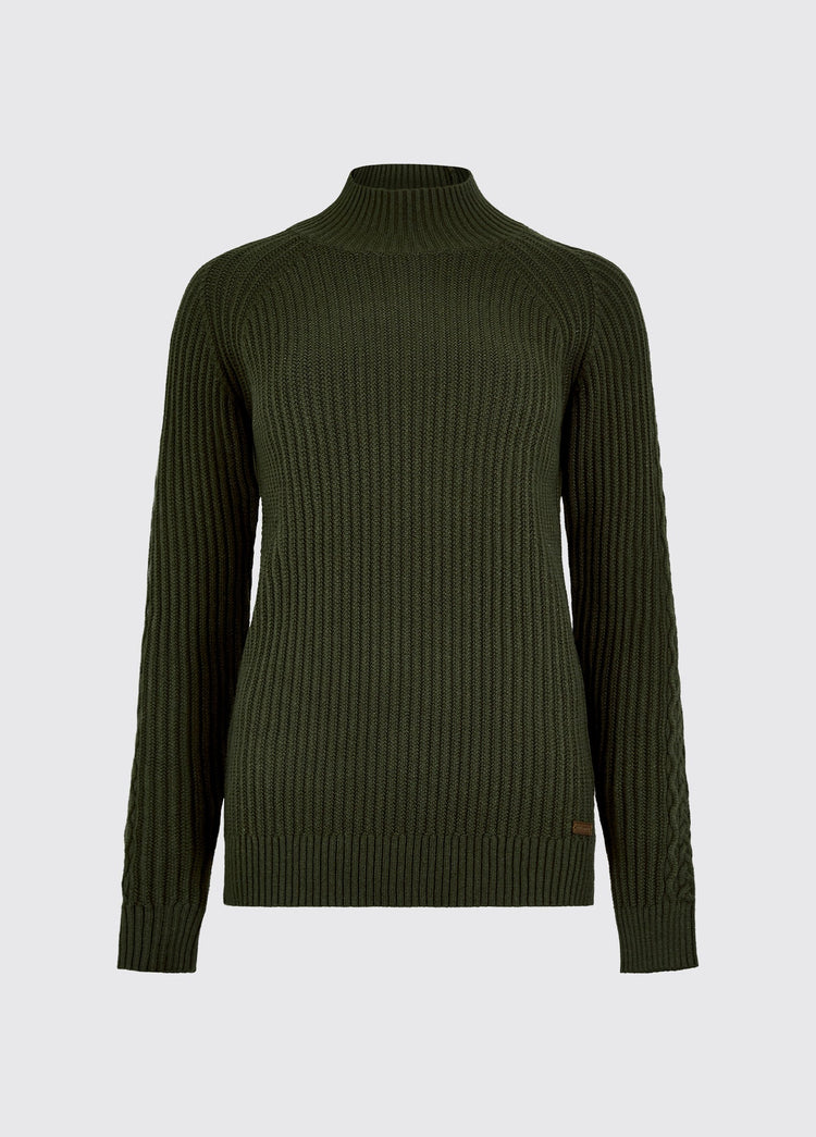 Corcoran Dames Ribgebreide Trui - Olive