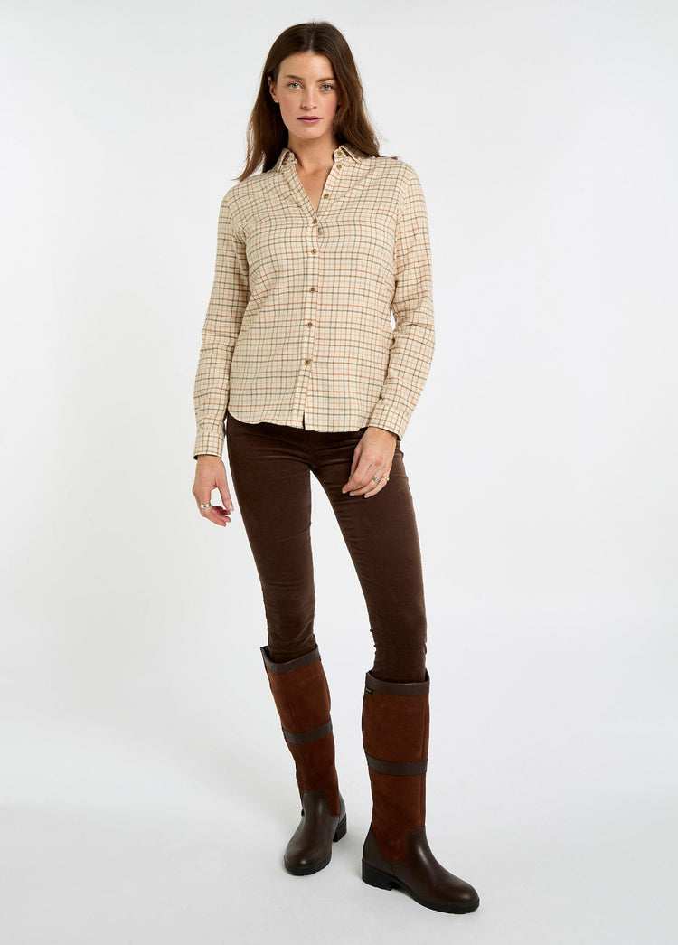 Cornflower Dames Tattersall Shirt - Ochre