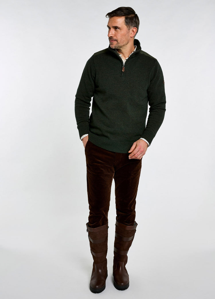 Doherty Heren Halve Rits Trui - Olive