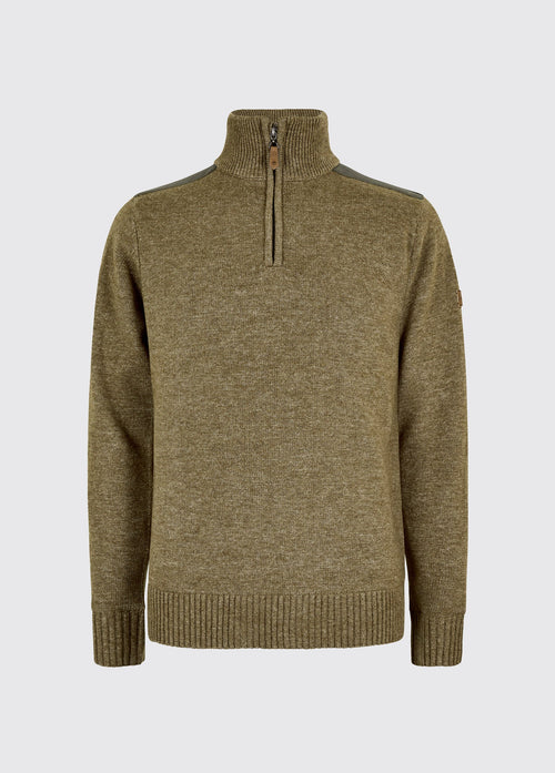 Doherty Heren Halve Rits Trui - Dusky Green