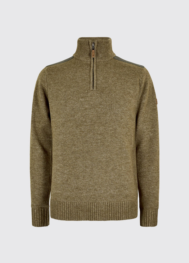 Doherty Heren Halve Rits Trui - Dusky Green