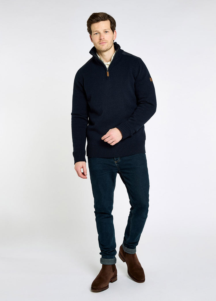 Doherty Heren Halve Rits Trui - Navy