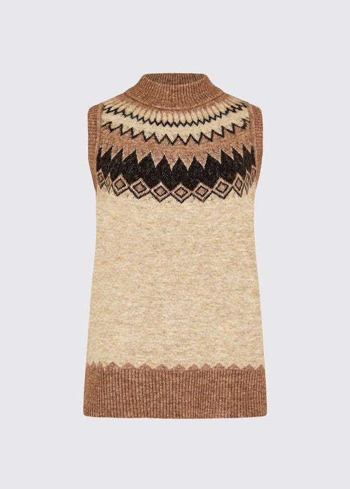 Doyle Dames Fair Isle Vest - Oat Multi