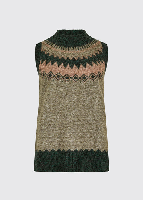 Doyle Dames Fair Isle Vest - Olive