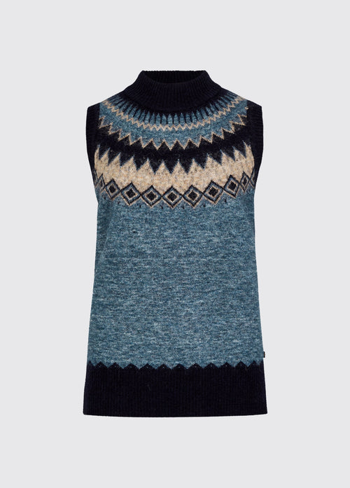 Doyle Dames Fair Isle Vest - Navy Multi