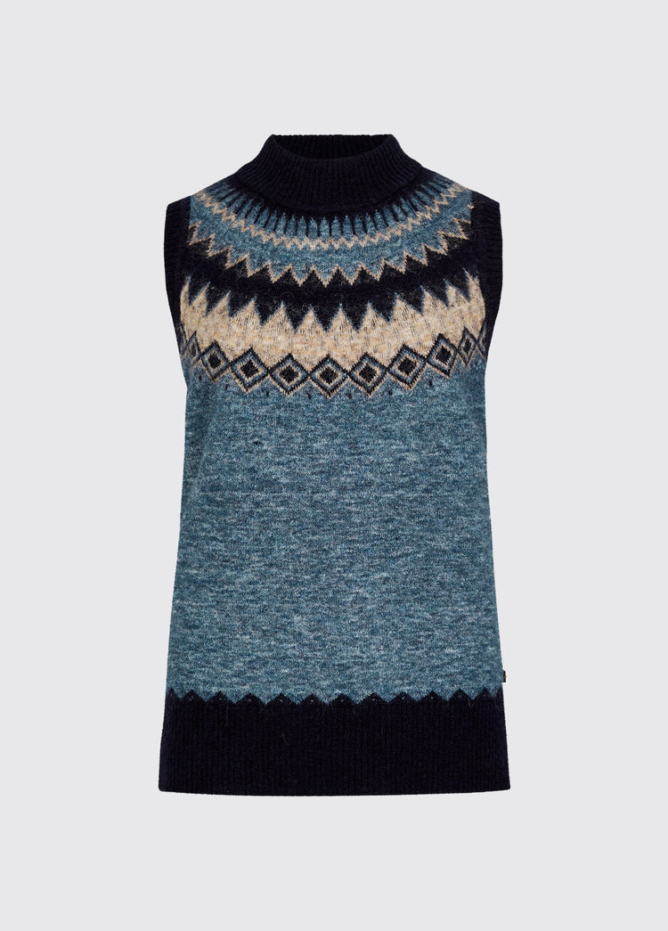 Doyle Dames Fair Isle Vest - Navy Multi