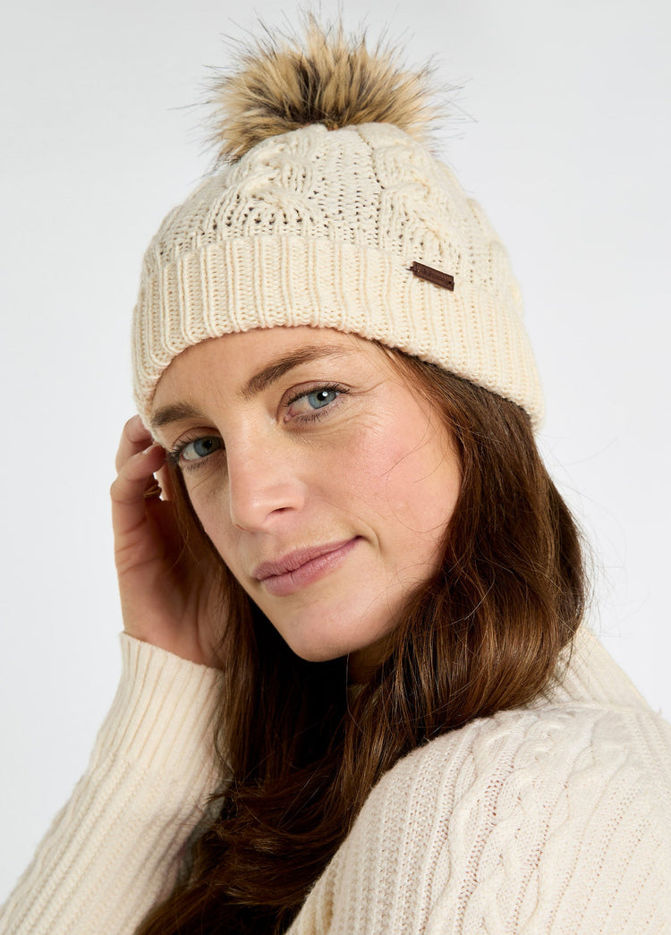 Edenmore Set van een gebreide muts en sjaal - Cream