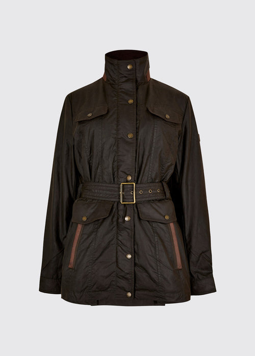 Gandon Dames Waxjas met Ceintuur - Verdigris