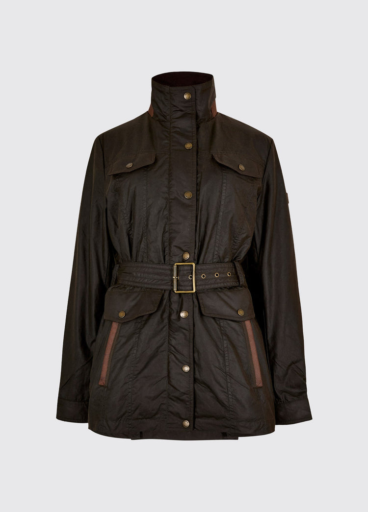 Gandon Dames Waxjas met Ceintuur - Verdigris
