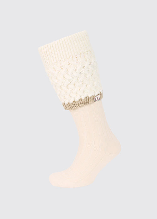 Grange Kabelgebreide Sokken - Cream
