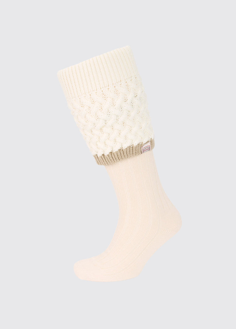 Grange Kabelgebreide Sokken - Cream