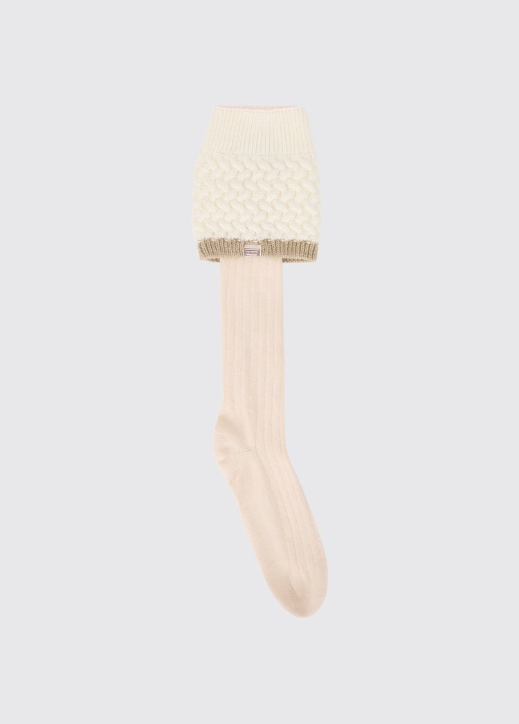 Grange Kabelgebreide Sokken - Cream