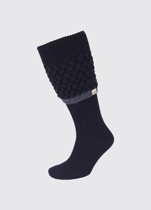 Grange Kabelgebreide Sokken - Navy