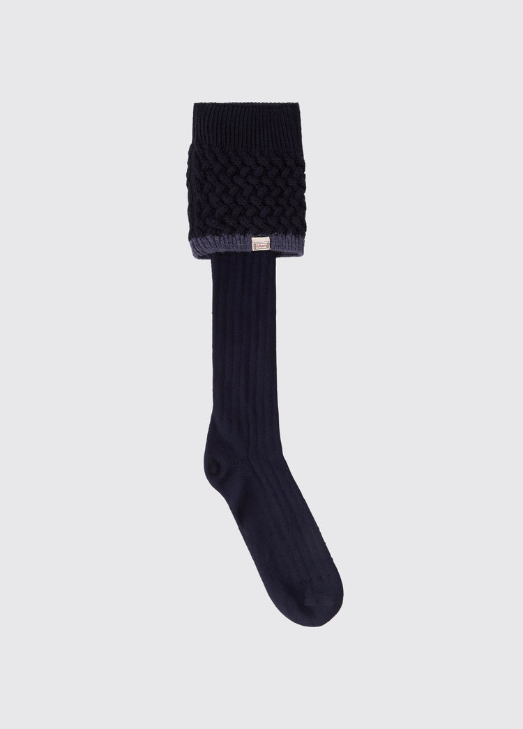 Grange Kabelgebreide Sokken - Navy