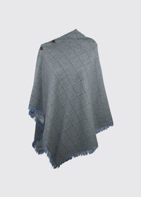 Hazelwood Tweed Poncho - Blue Heather