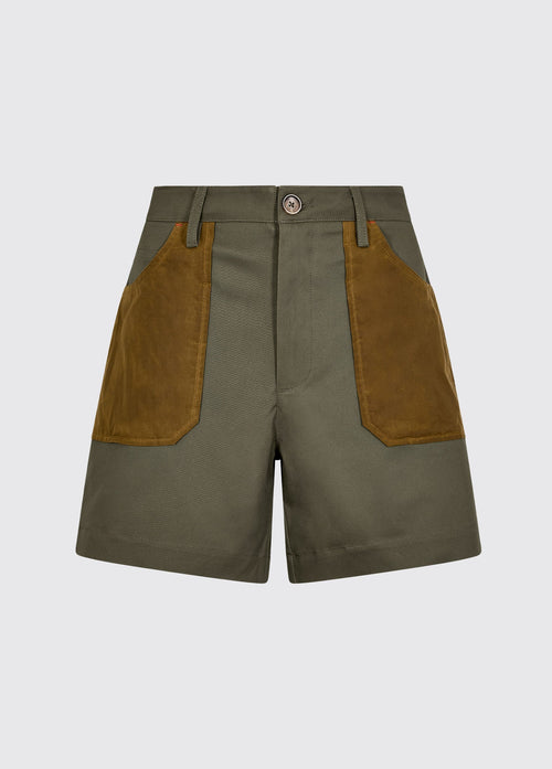 Hyland shorts with wax cotton combo - Kelp