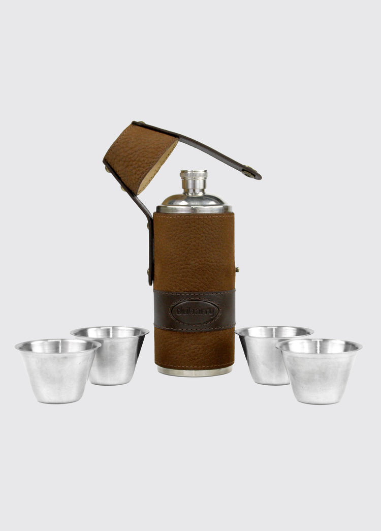 Jersey veldfles in Dubarry leer - Walnut